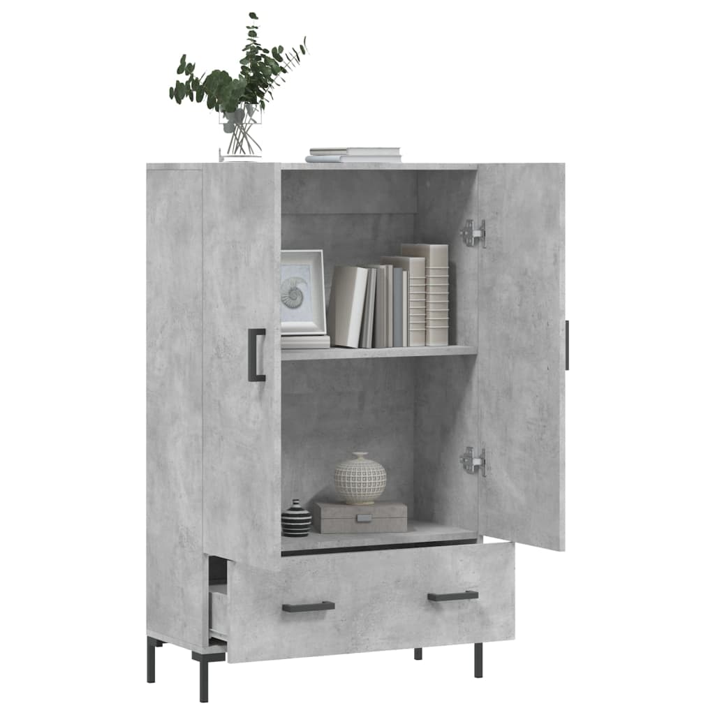 Chest of drawers, concrete grey, 69.5x31x115cm, engineered wood