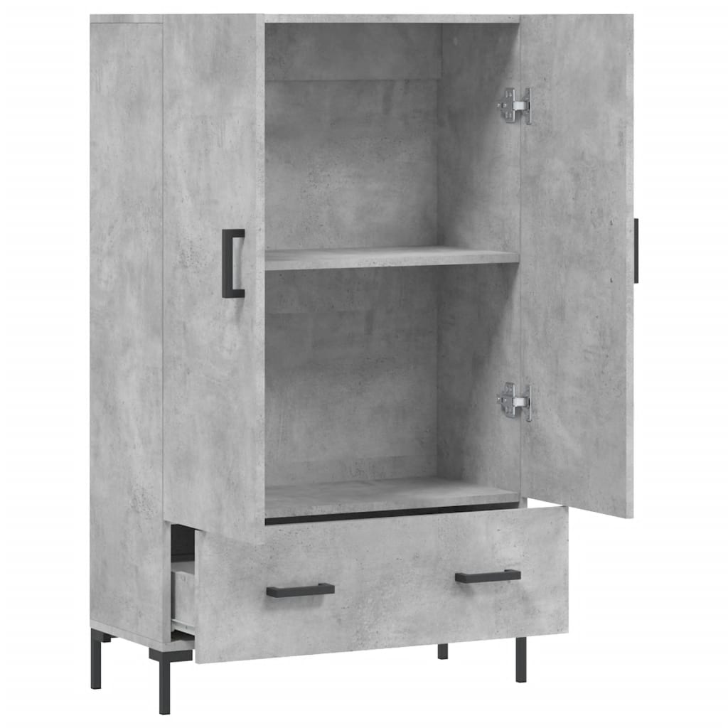 Chest of drawers, concrete grey, 69.5x31x115cm, engineered wood