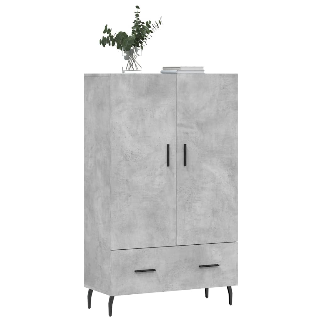 Chest of drawers, concrete grey, 69.5x31x115cm, engineered wood