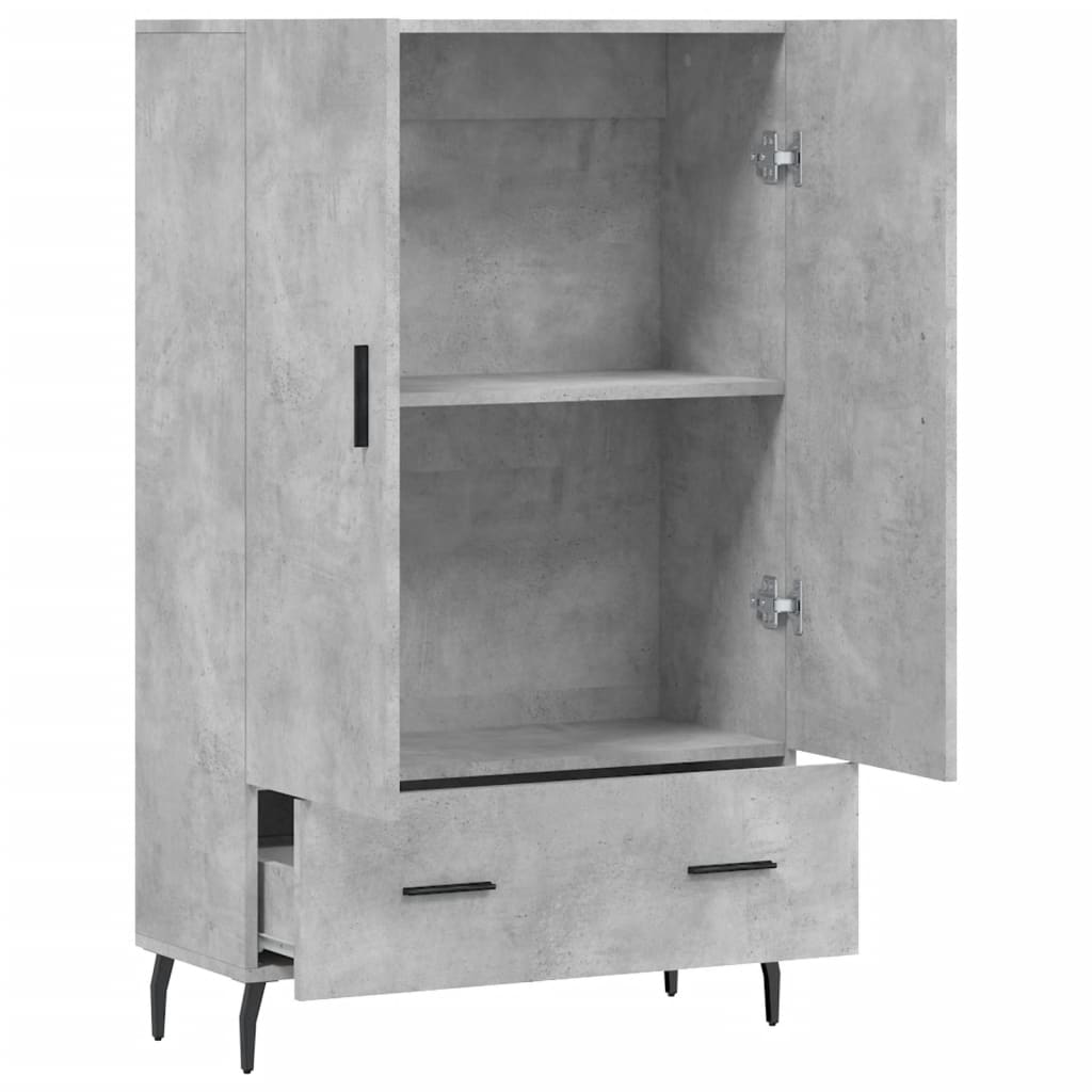 Chest of drawers, concrete grey, 69.5x31x115cm, engineered wood
