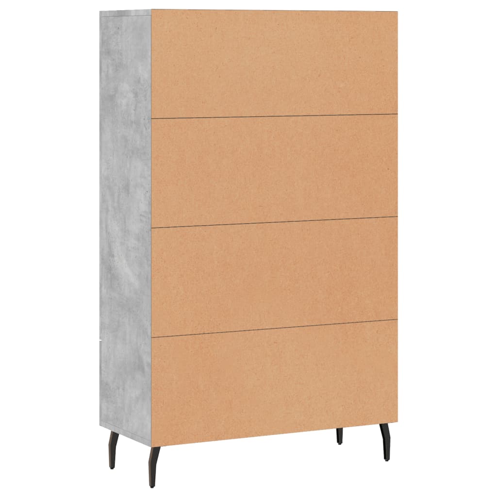 Chest of drawers, concrete grey, 69.5x31x115cm, engineered wood