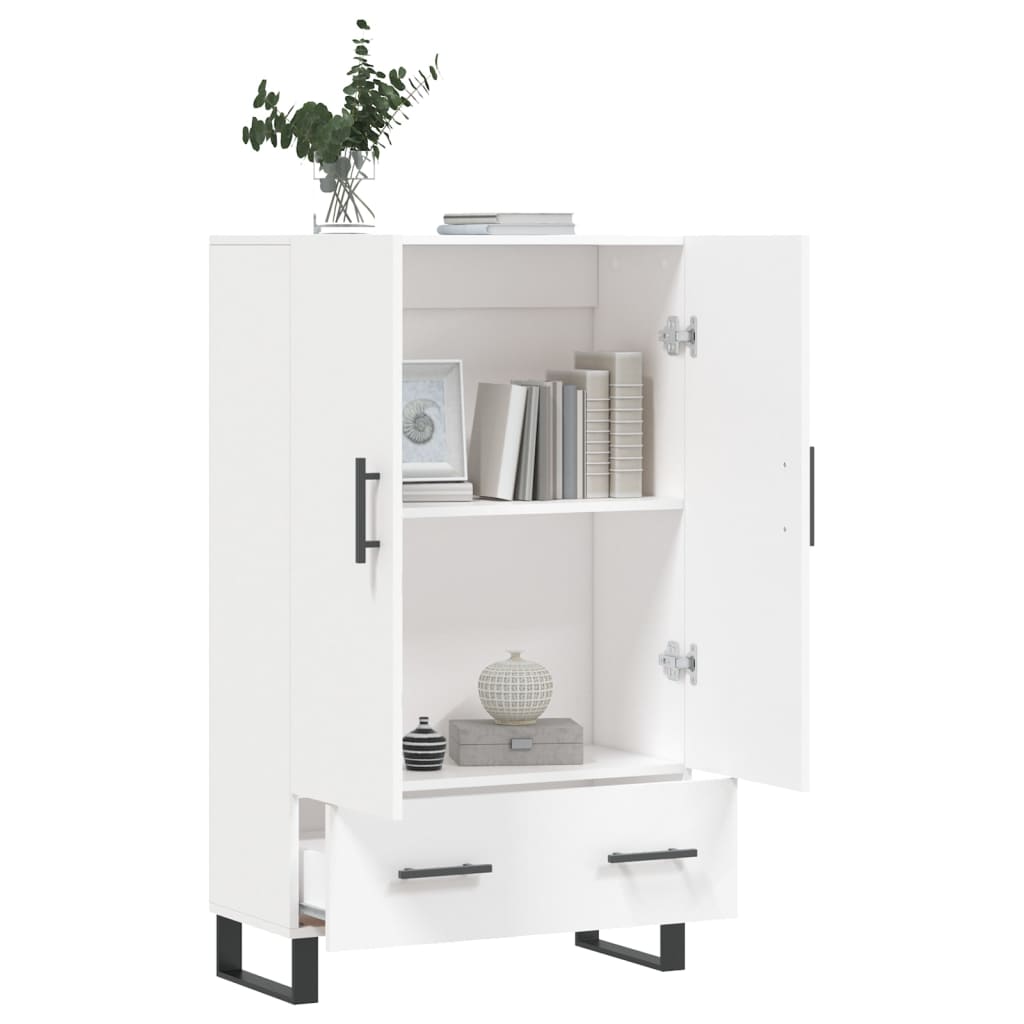 Chest of drawers, white, 69.5x31x115cm, engineered wood