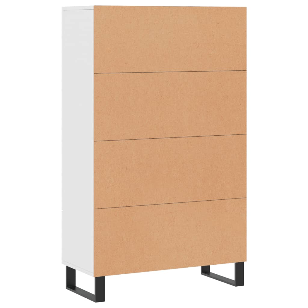 Chest of drawers, white, 69.5x31x115cm, engineered wood