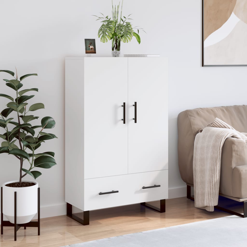 Chest of drawers, white, 69.5x31x115cm, engineered wood