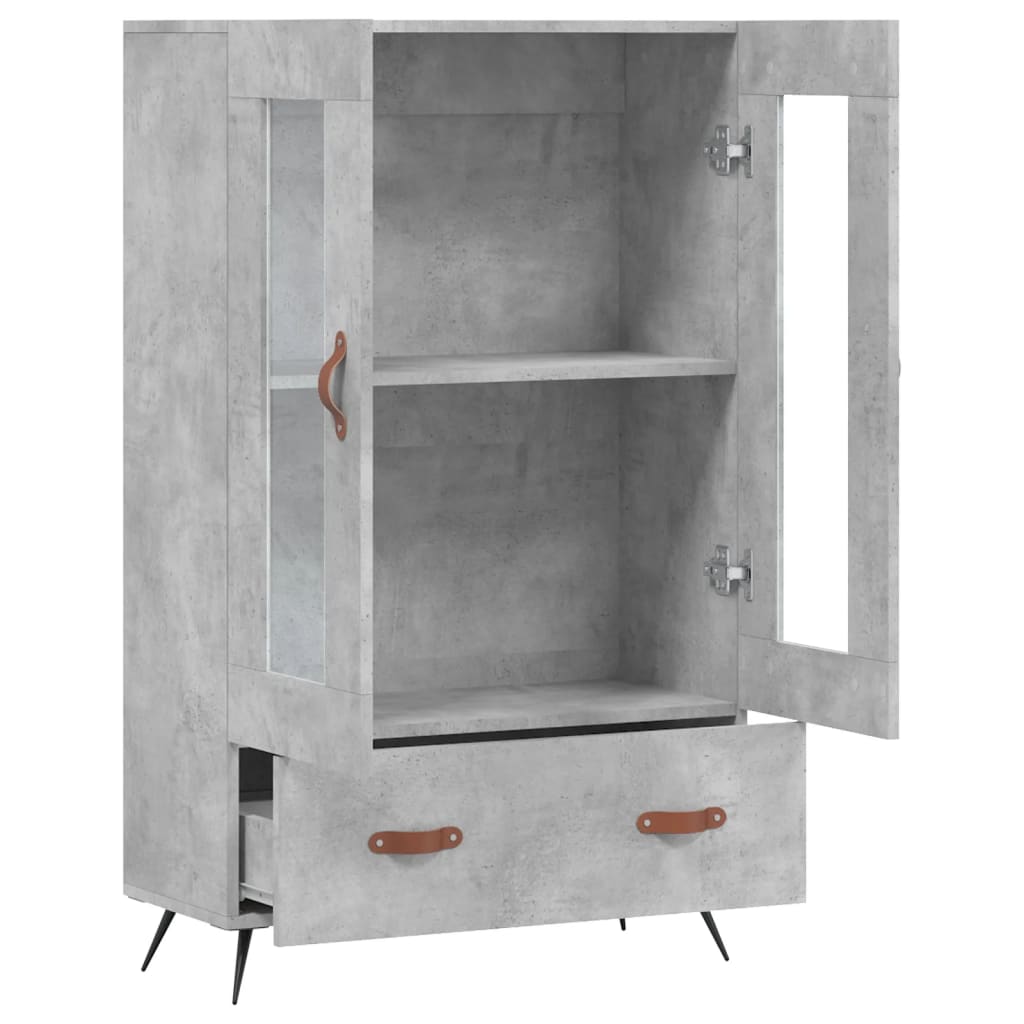 Kumode, betona pelēka krāsa, 69,5x31x115cm, apstrādāta koksne