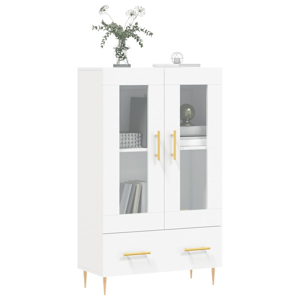 Chest of drawers, white, 69.5x31x115cm, engineered wood
