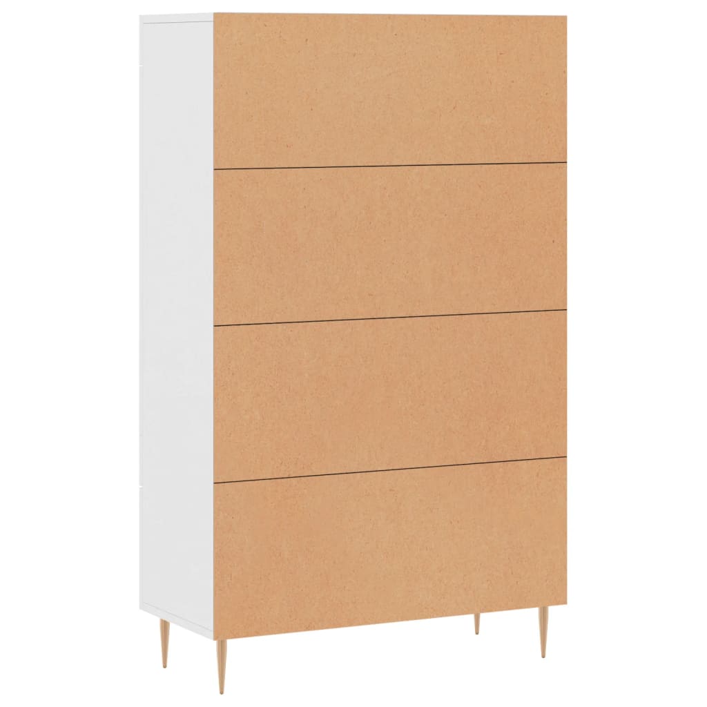 Chest of drawers, white, 69.5x31x115cm, engineered wood