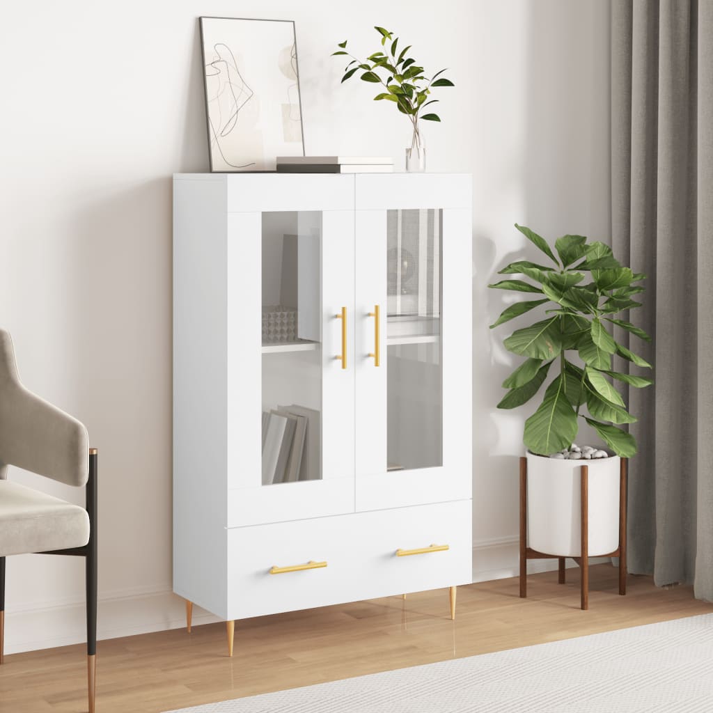 Chest of drawers, white, 69.5x31x115cm, engineered wood