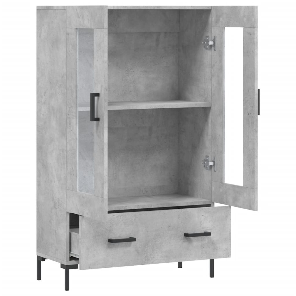 Kumode, betona pelēka krāsa, 69,5x31x115cm, apstrādāta koksne