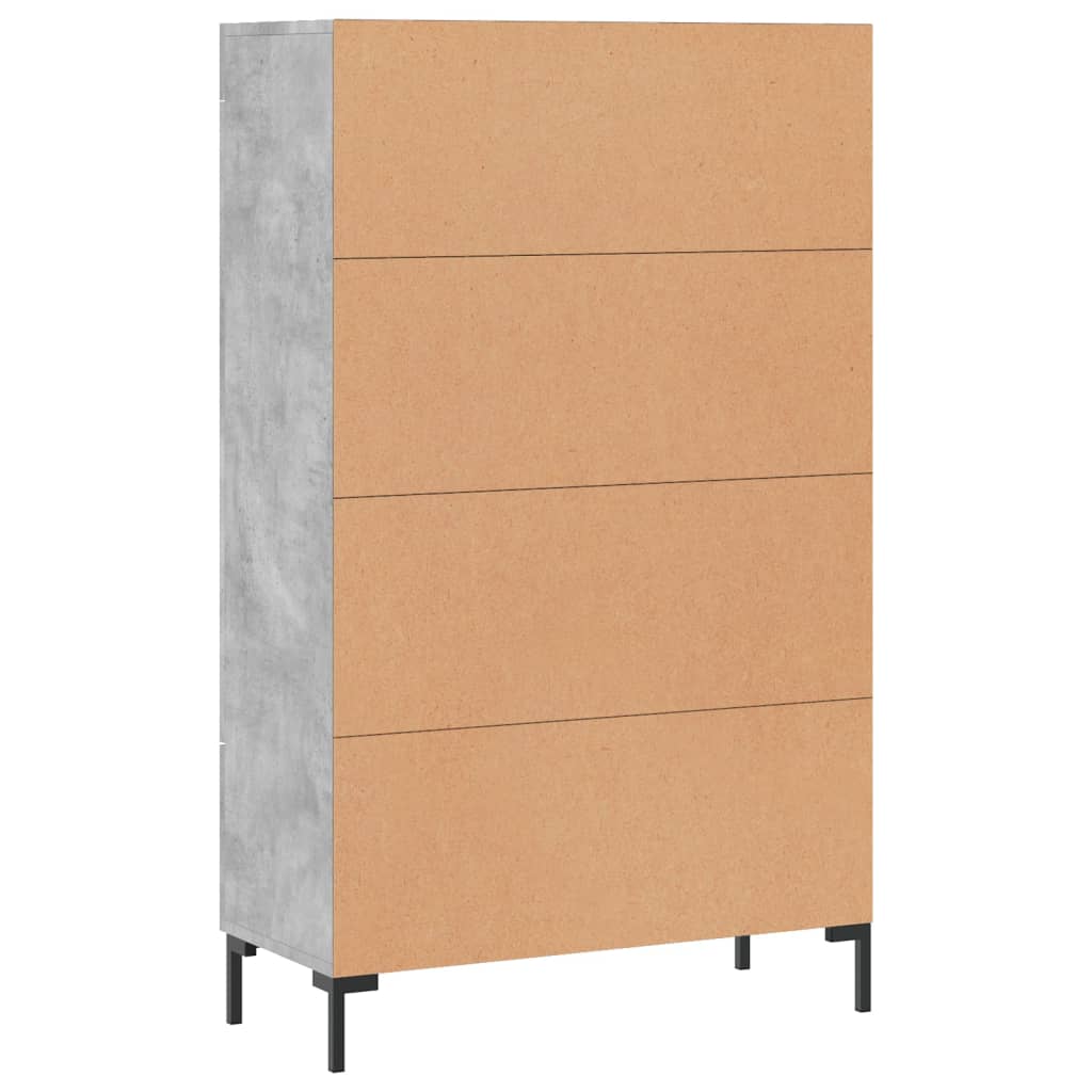 Kumode, betona pelēka krāsa, 69,5x31x115cm, apstrādāta koksne