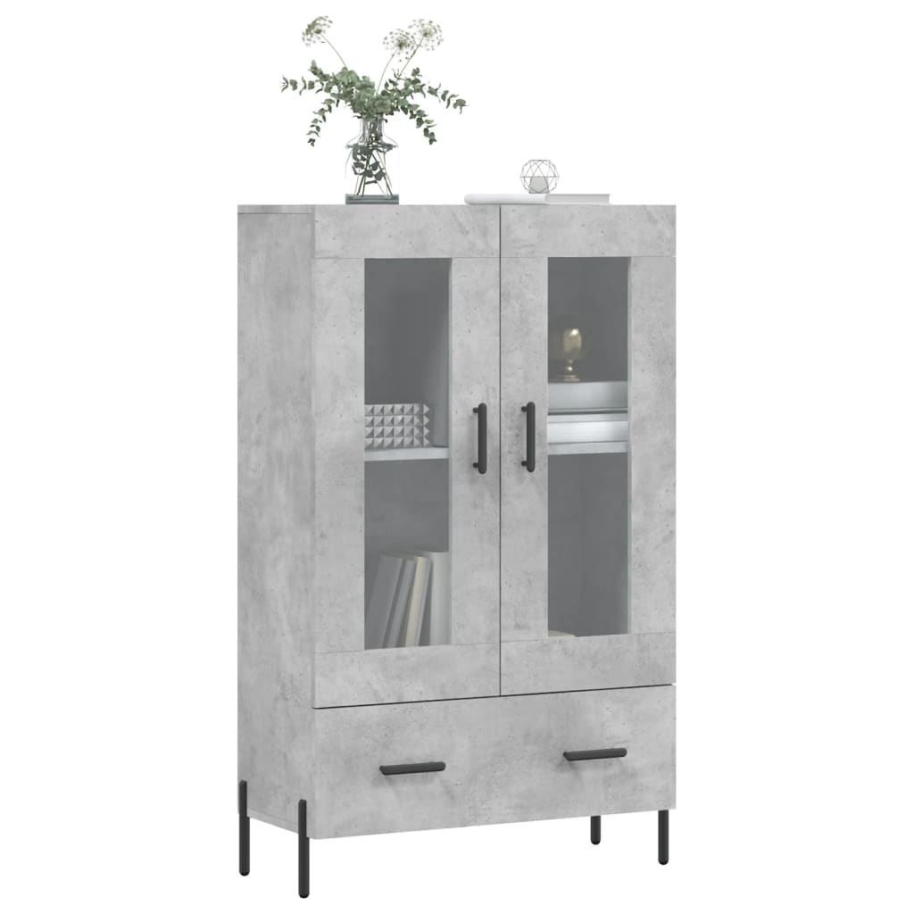 Chest of drawers, concrete grey, 69.5x31x115cm, engineered wood