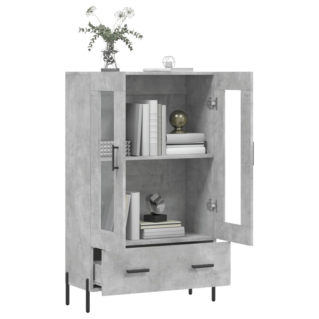 Chest of drawers, concrete grey, 69.5x31x115cm, engineered wood