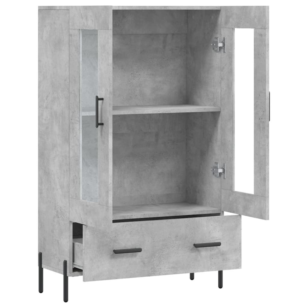 Chest of drawers, concrete grey, 69.5x31x115cm, engineered wood