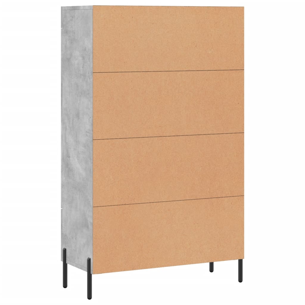 Chest of drawers, concrete grey, 69.5x31x115cm, engineered wood