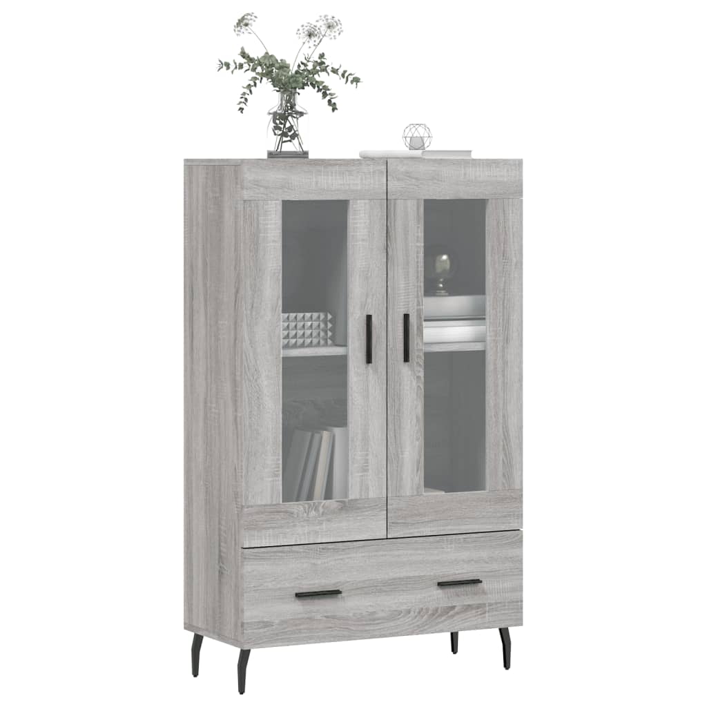 Chest of drawers, grey oak, 69.5x31x115cm, engineered wood