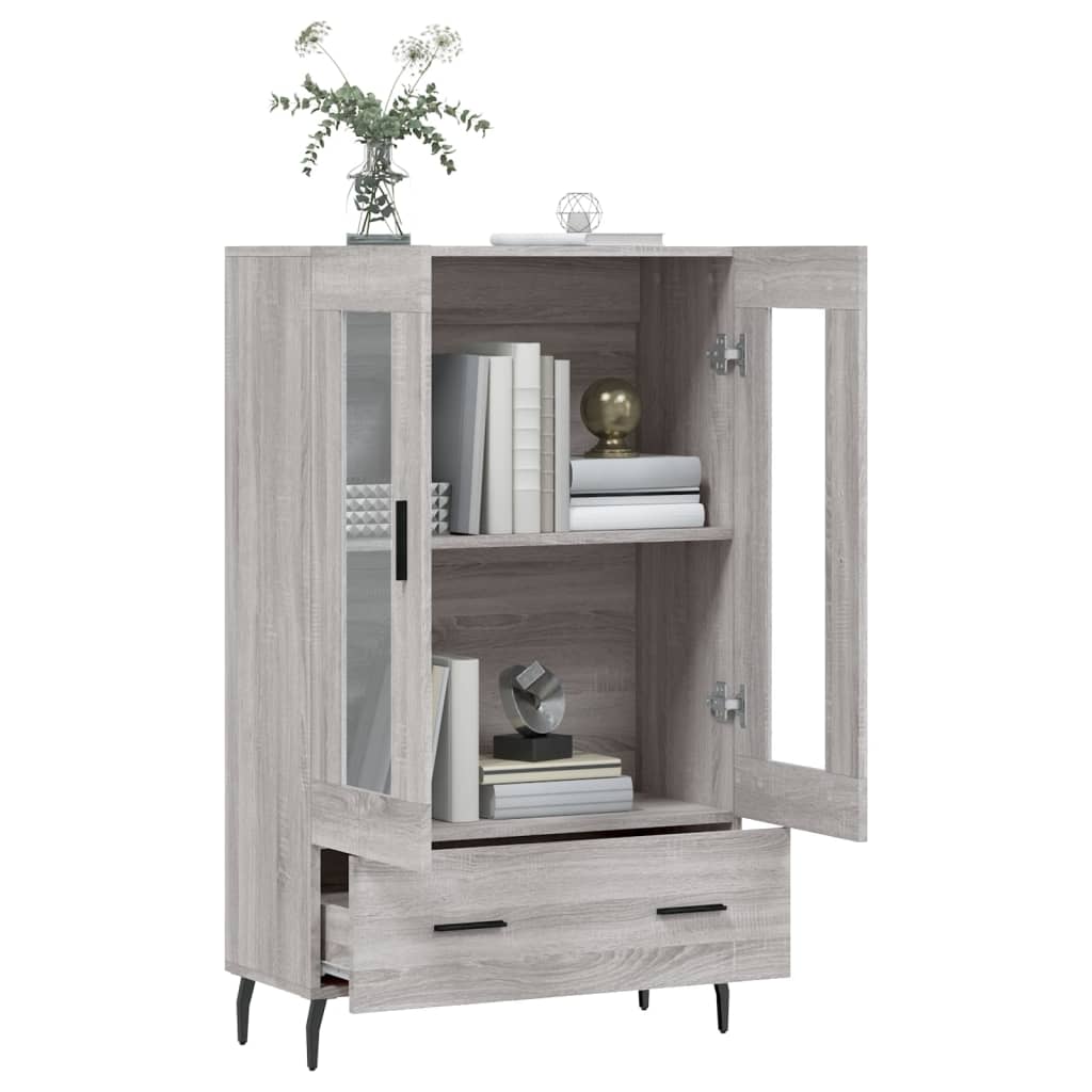 Chest of drawers, grey oak, 69.5x31x115cm, engineered wood