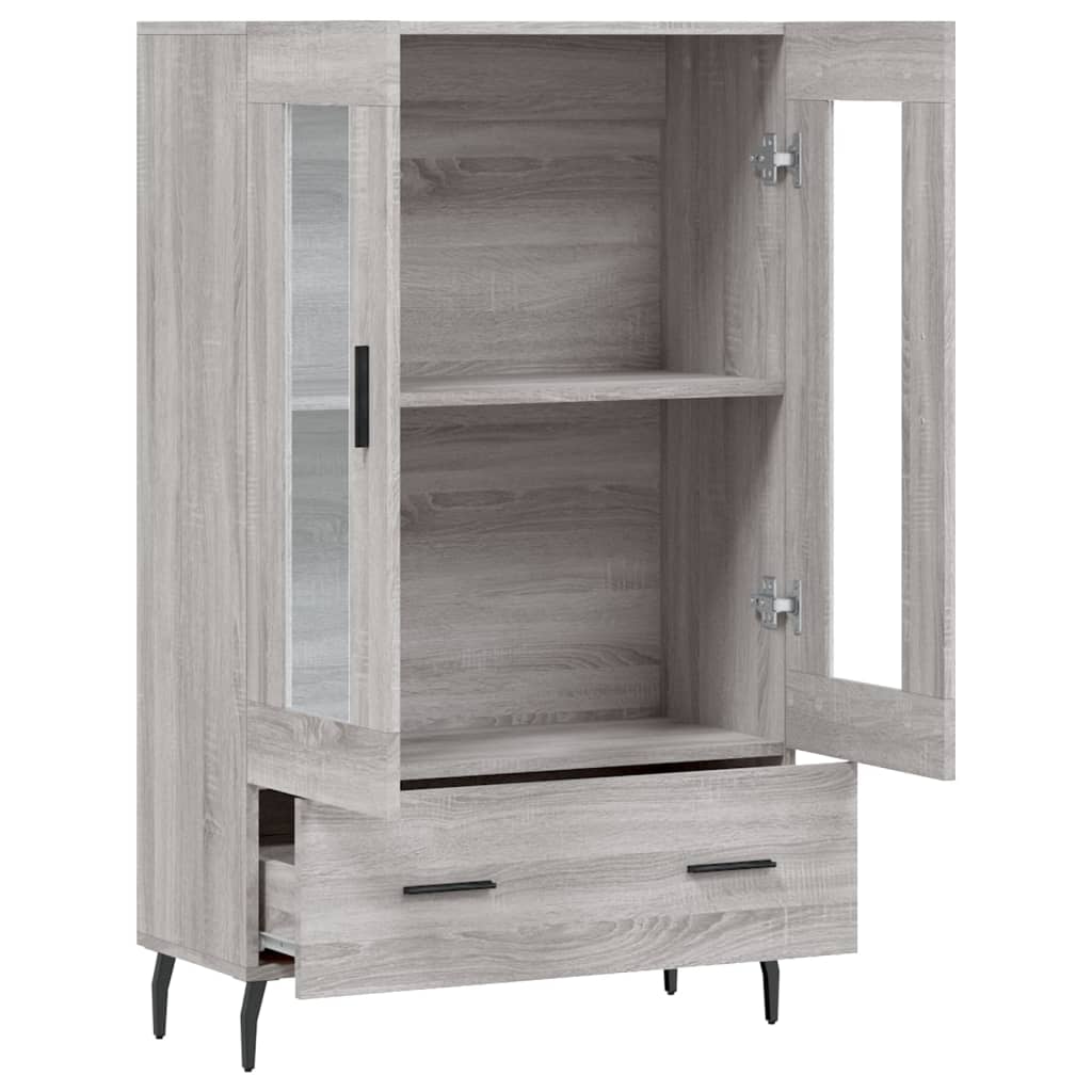 Chest of drawers, grey oak, 69.5x31x115cm, engineered wood