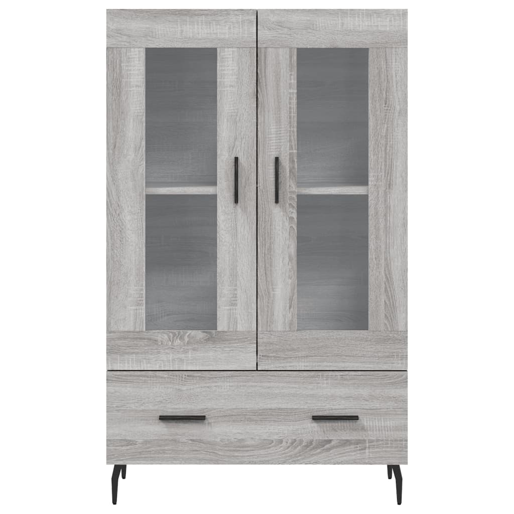 Chest of drawers, grey oak, 69.5x31x115cm, engineered wood