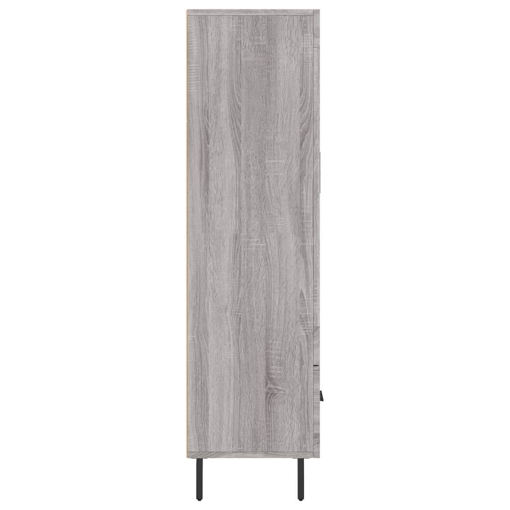 Chest of drawers, grey oak, 69.5x31x115cm, engineered wood