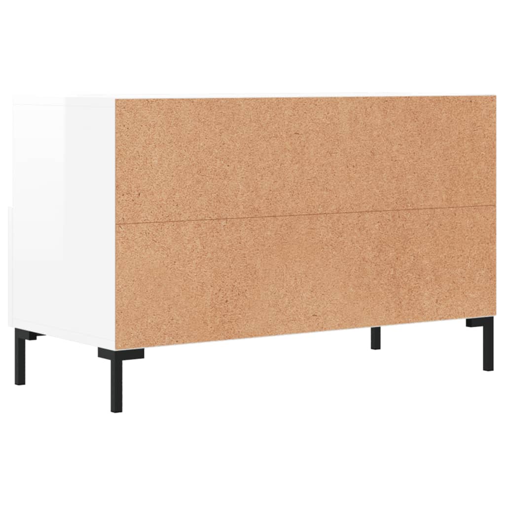 TV cabinet, white, 80x36x50cm, wood, glossy