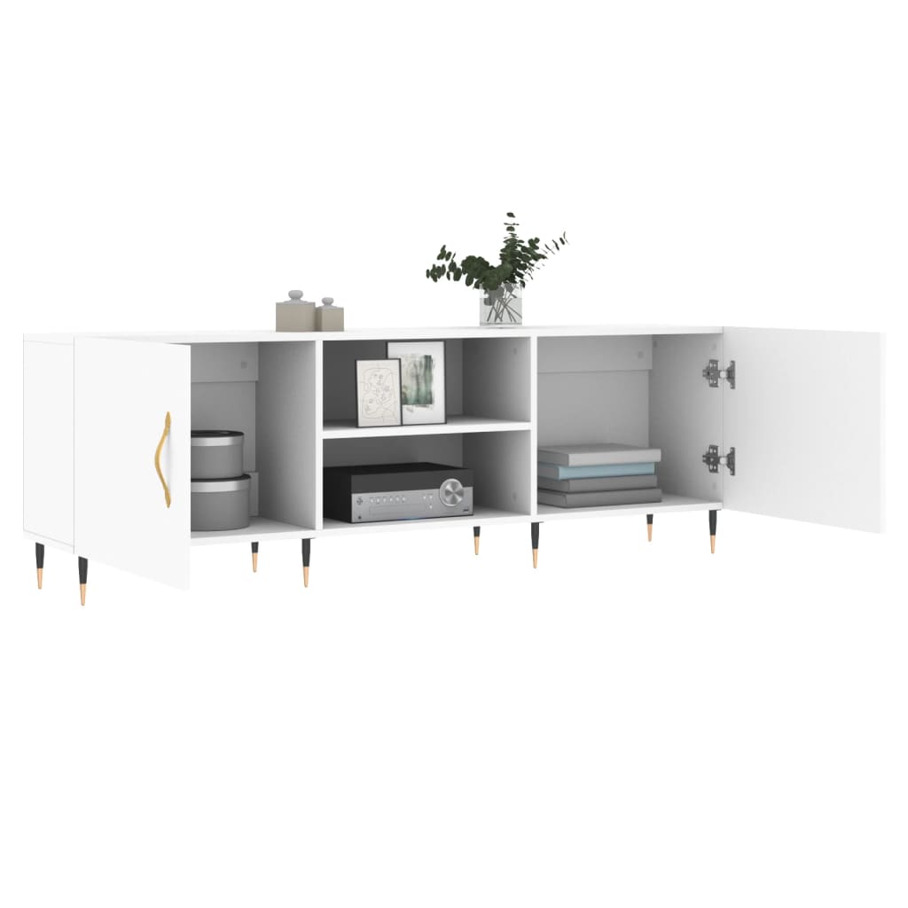 TV cabinet, white, 150x30x50cm, engineered wood