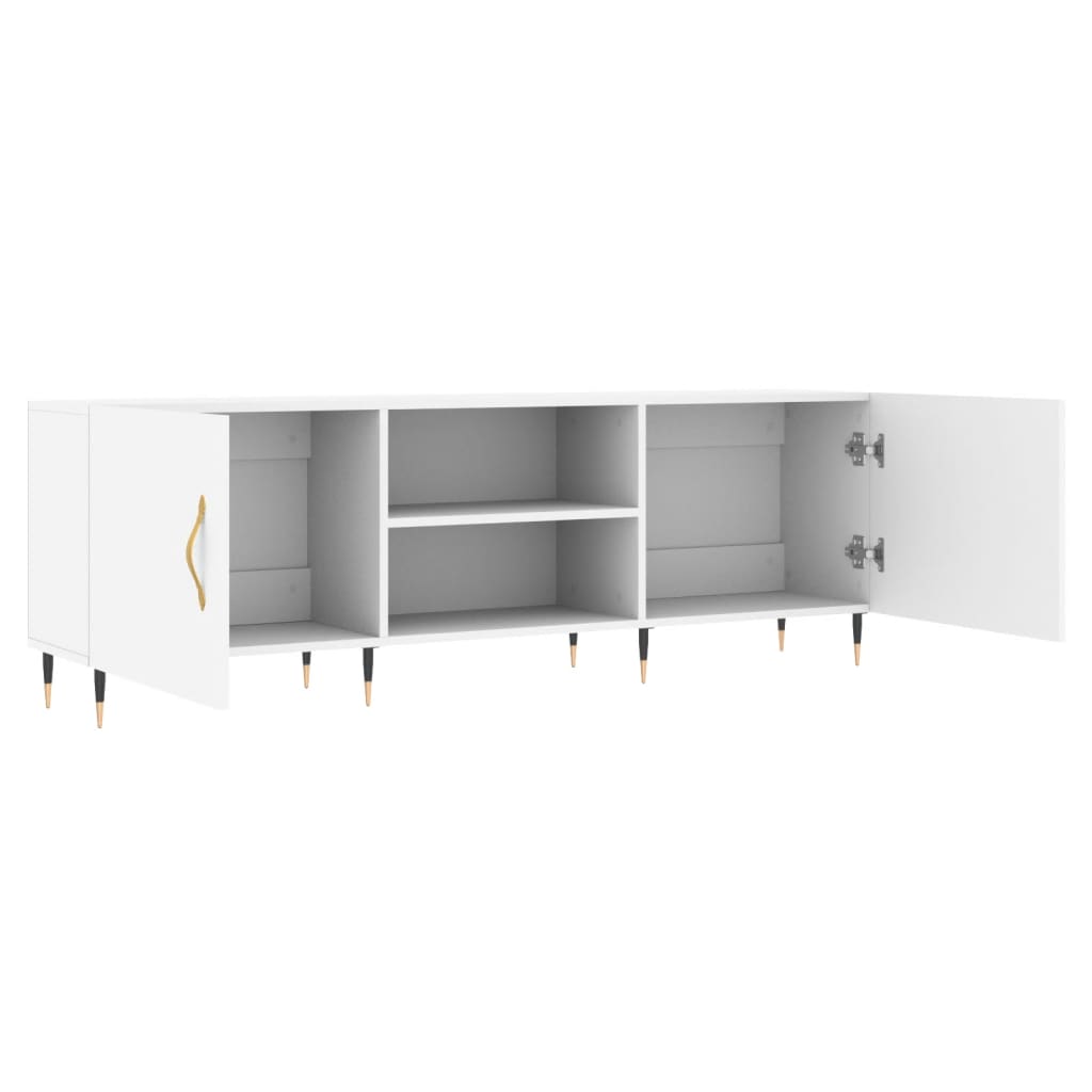 TV cabinet, white, 150x30x50cm, engineered wood