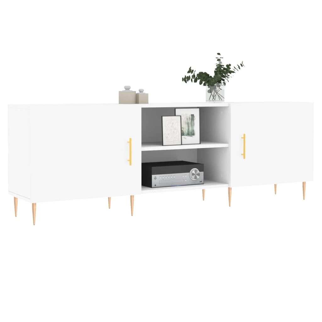 TV cabinet, white, 150x30x50cm, engineered wood