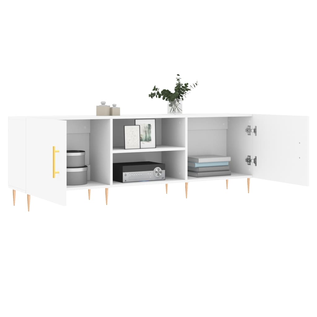 TV cabinet, white, 150x30x50cm, engineered wood
