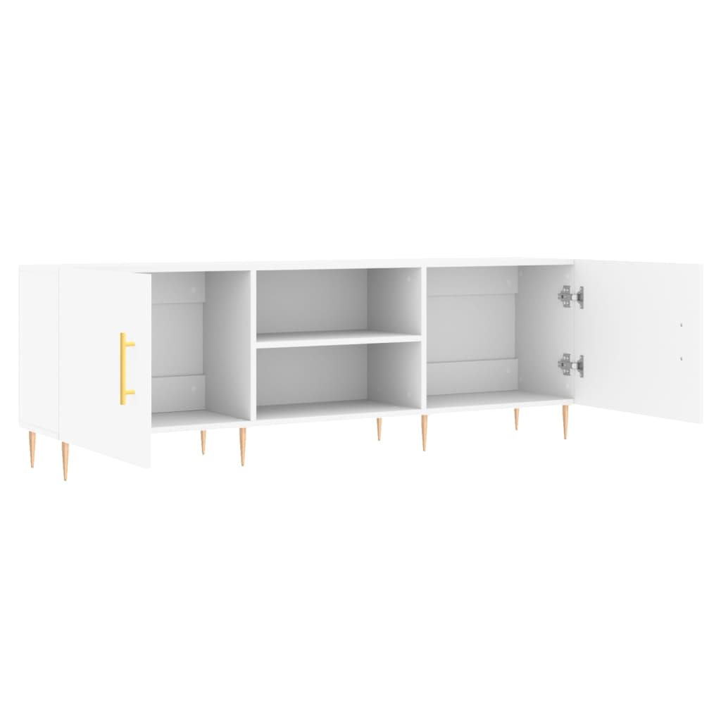 TV cabinet, white, 150x30x50cm, engineered wood
