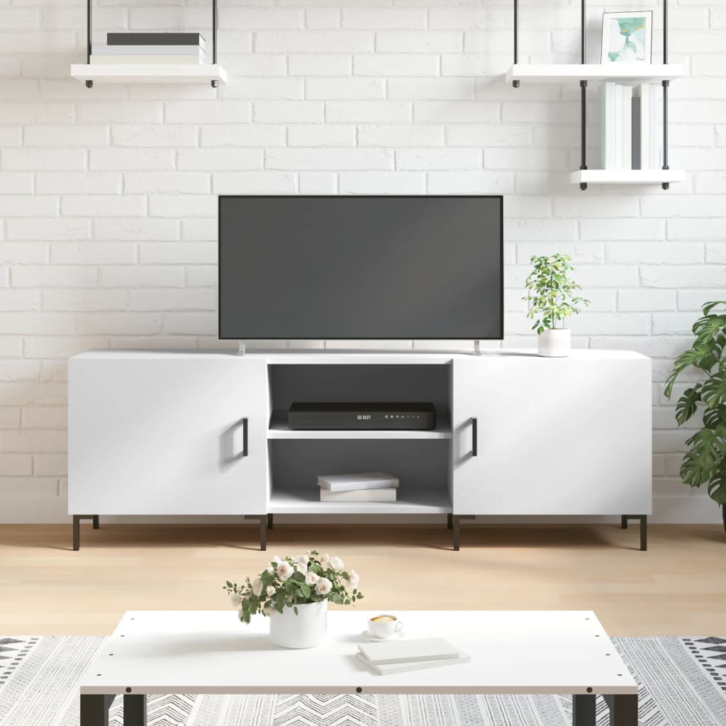 TV cabinet, white, 150x30x50cm, engineered wood