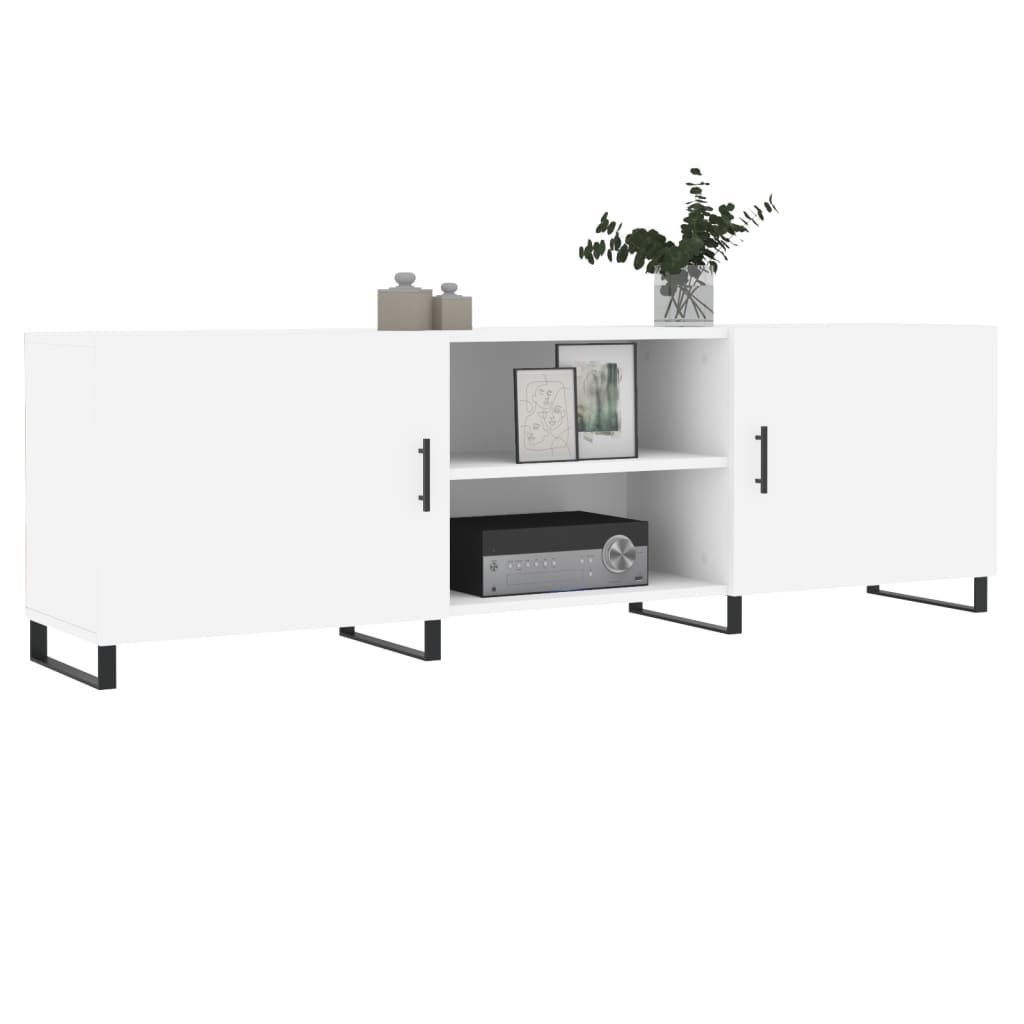 TV cabinet, white, 150x30x50cm, engineered wood