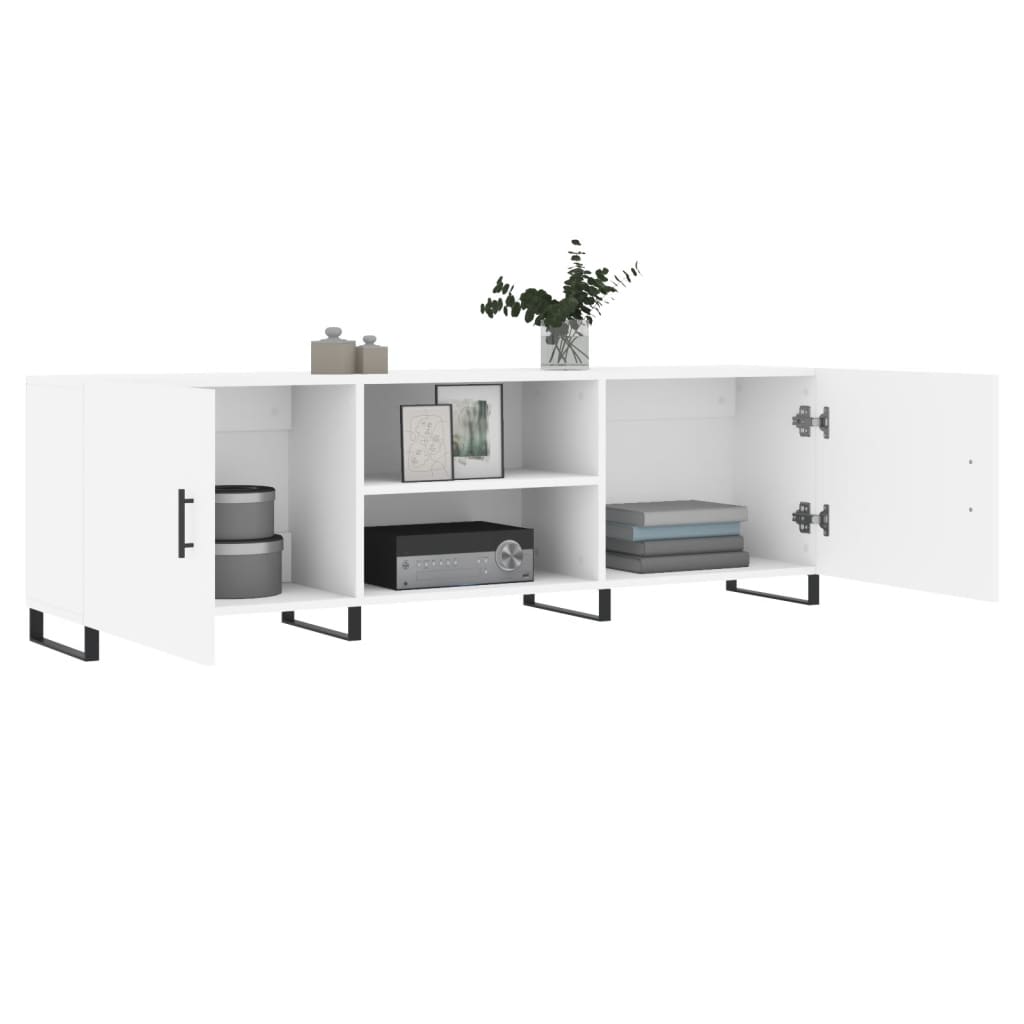 TV cabinet, white, 150x30x50cm, engineered wood