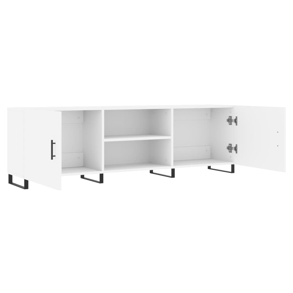 TV cabinet, white, 150x30x50cm, engineered wood