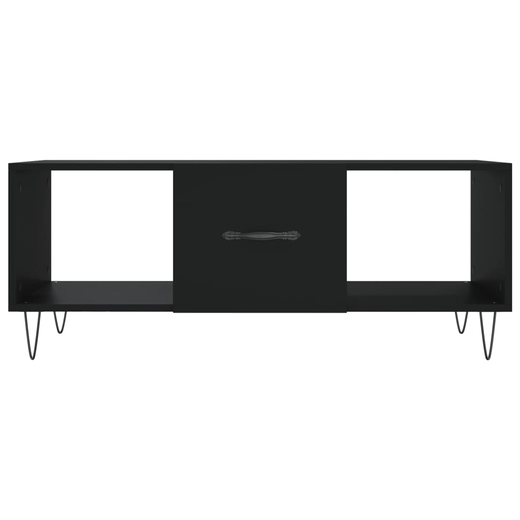 Coffee table, black, 102x50x40cm, engineered wood
