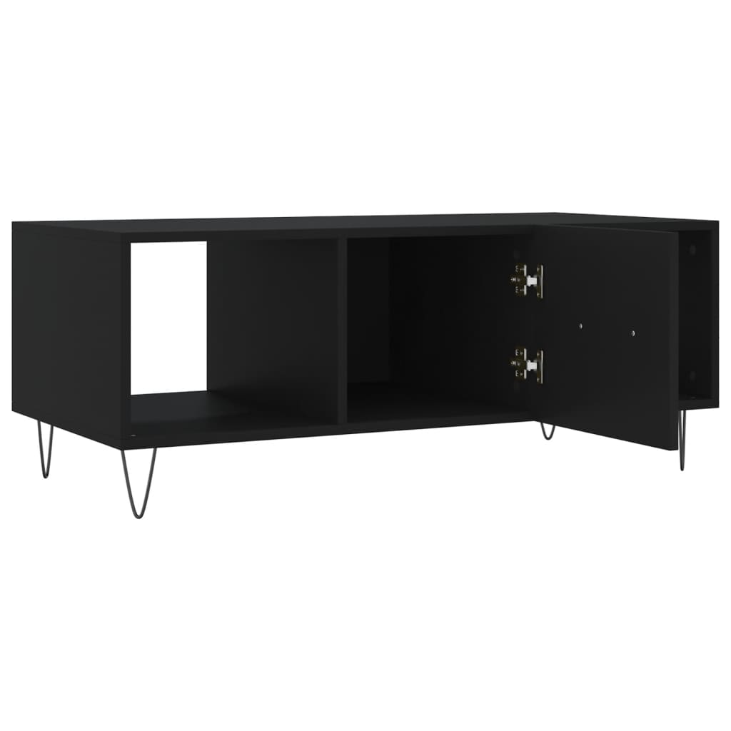 Coffee table, black, 102x50x40cm, engineered wood