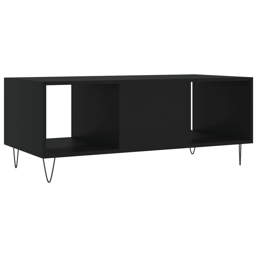 Coffee table, black, 102x50x40cm, engineered wood