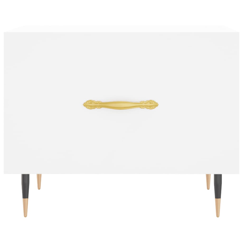 Kavos staliukai, 2vnt., balti, 50x50x40cm, apdirbta mediena