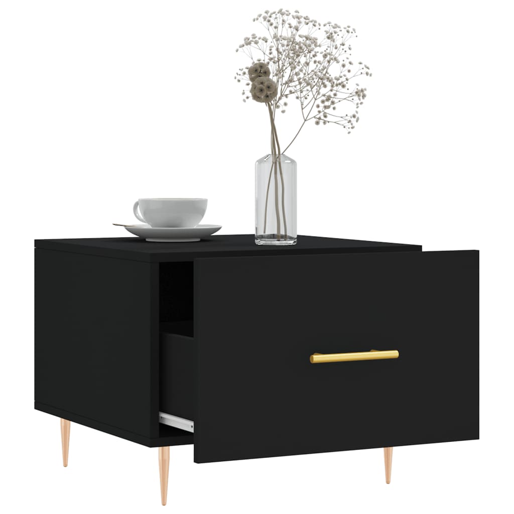 Coffee table, black, 50x50x40cm, engineered wood