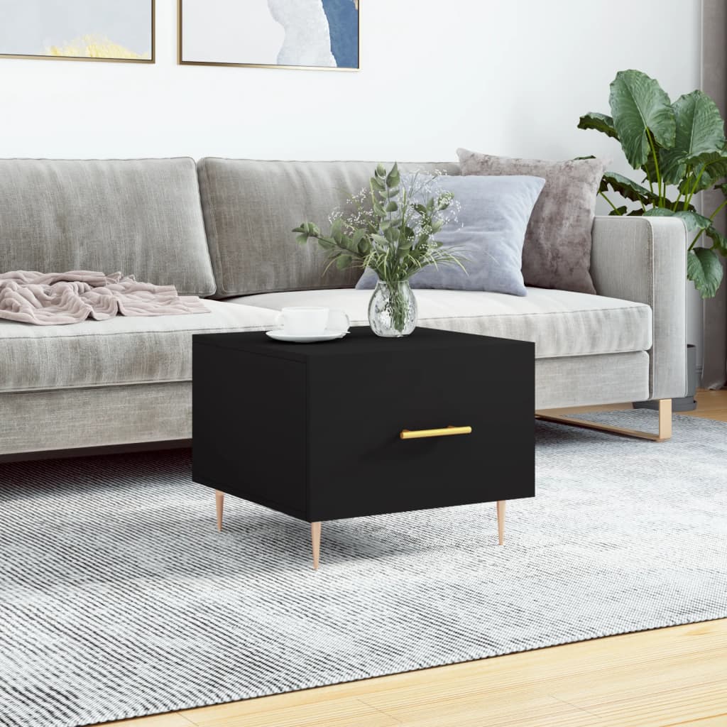 Coffee table, black, 50x50x40cm, engineered wood