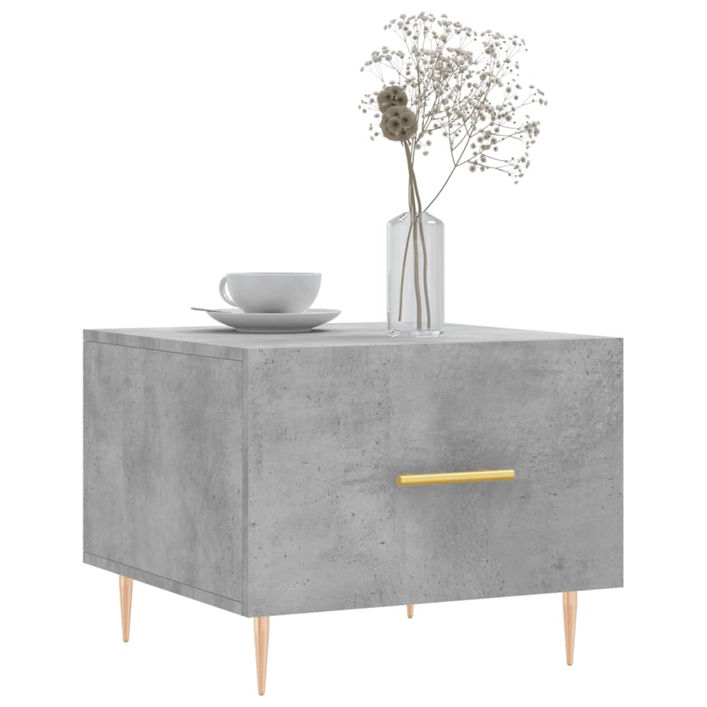 Coffee tables, 2 pcs., concrete, 50x50x40cm, treated wood