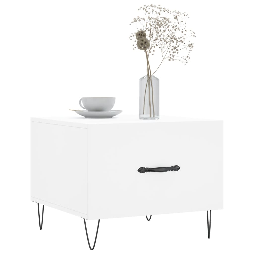 Coffee tables, 2 pcs., white, 50x50x40cm, engineered wood