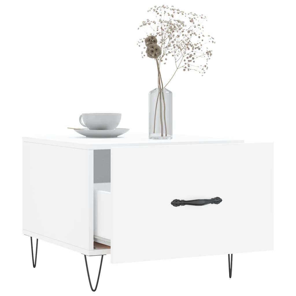 Coffee tables, 2 pcs., white, 50x50x40cm, engineered wood