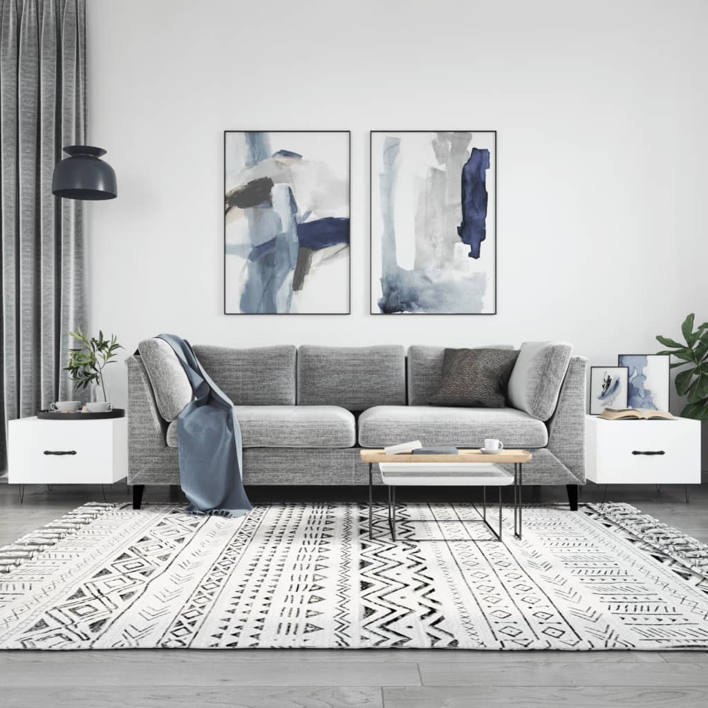 Coffee tables, 2 pcs., white, 50x50x40cm, engineered wood