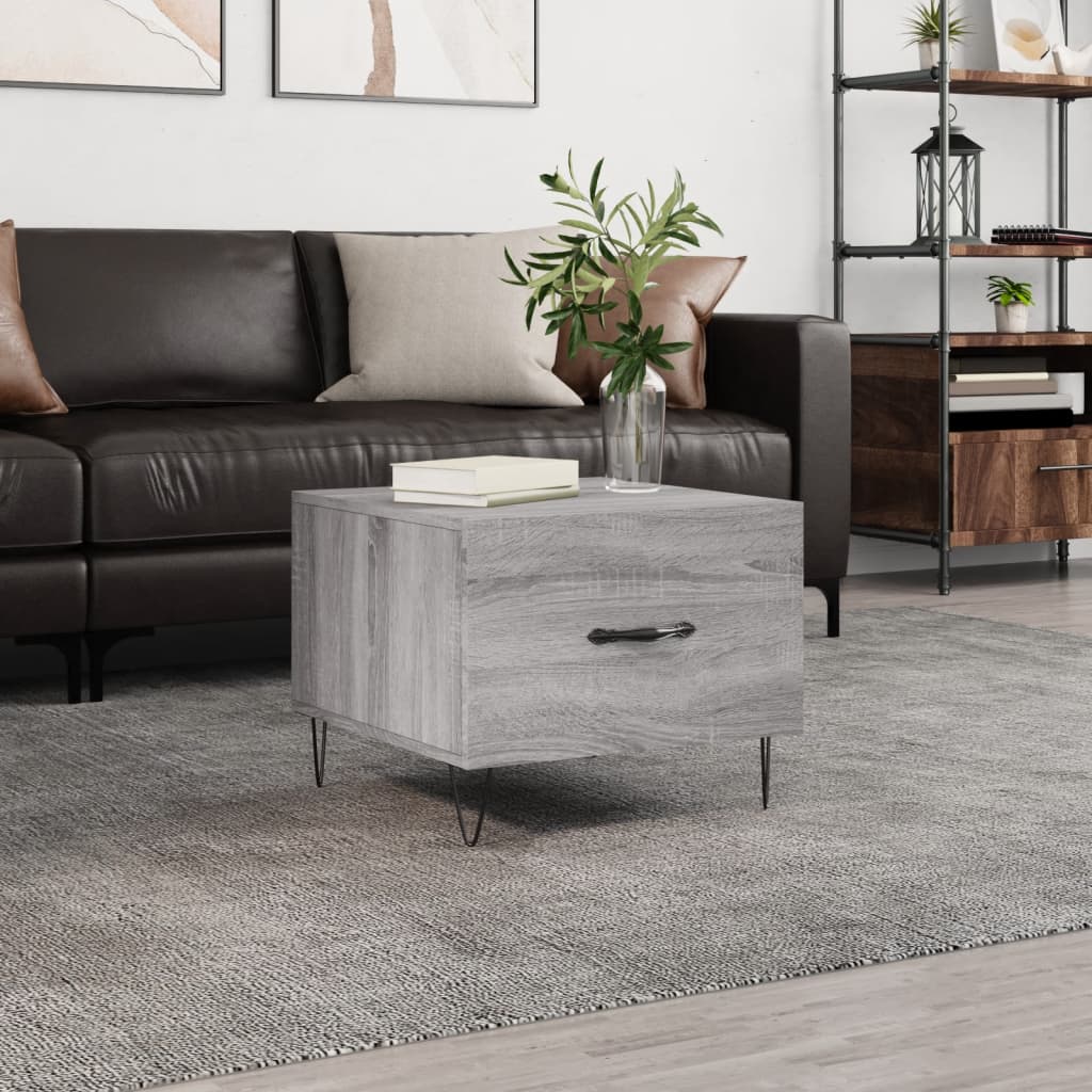 Coffee table, grey oak, 50x50x40cm, engineered wood