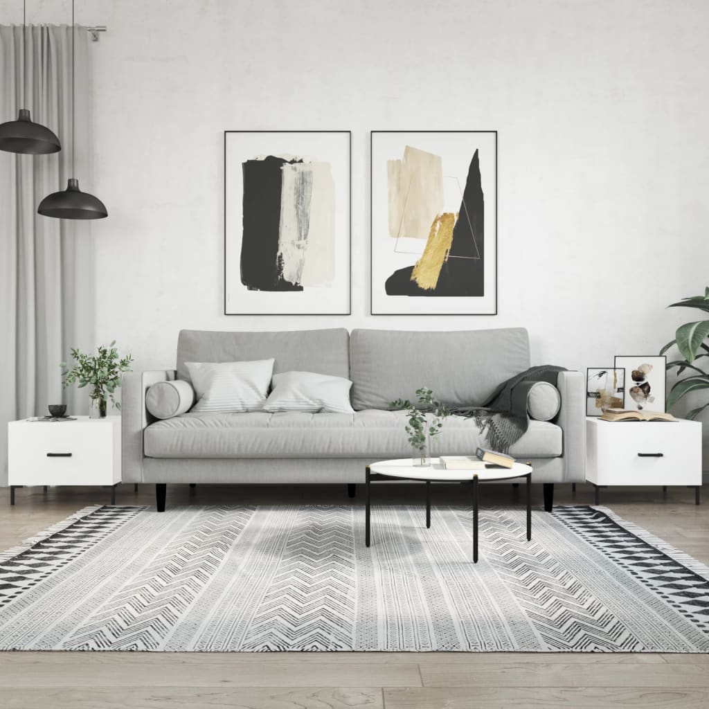 Coffee tables, 2 pcs., white, 50x50x40cm, engineered wood