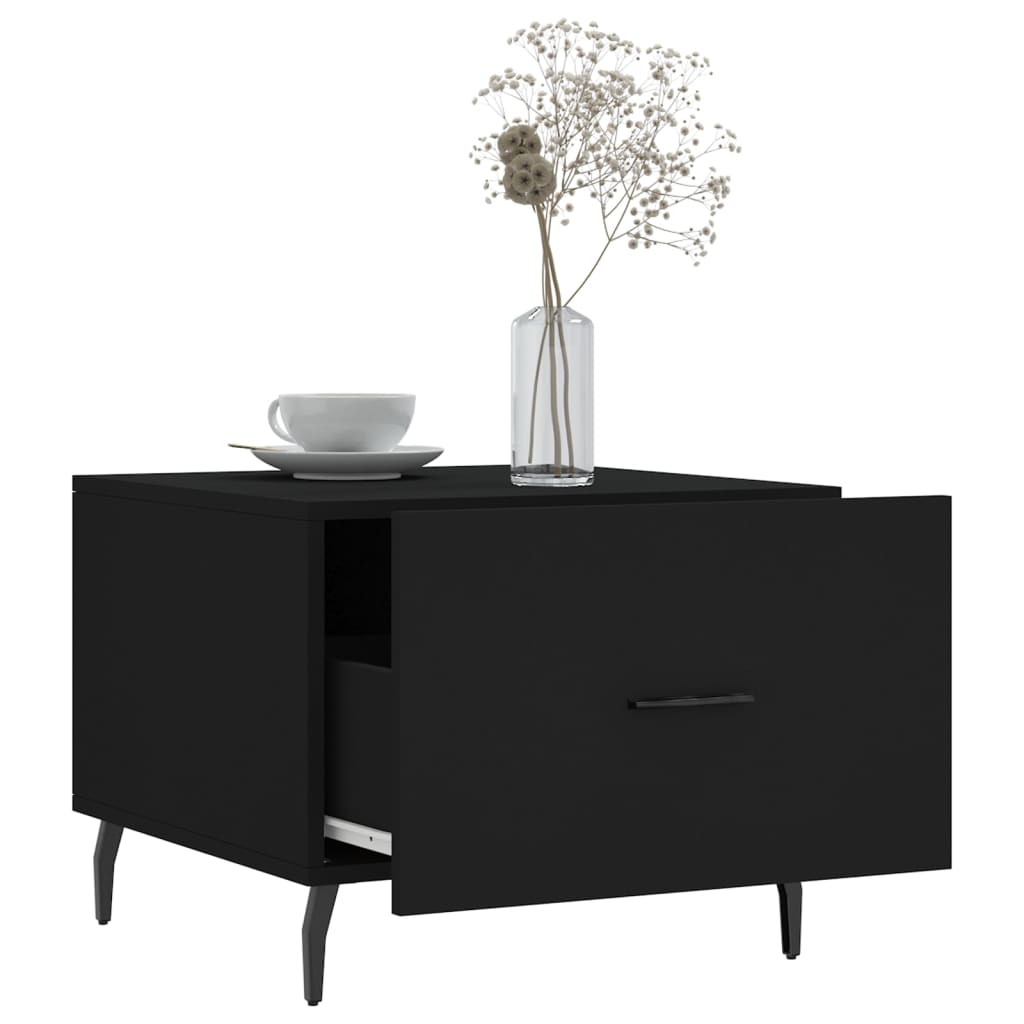 Coffee tables, 2 pcs, black, 50x50x40cm, engineered wood