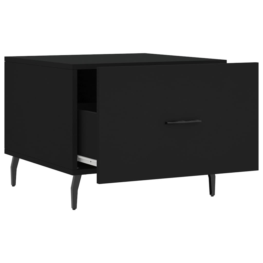 Coffee tables, 2 pcs, black, 50x50x40cm, engineered wood