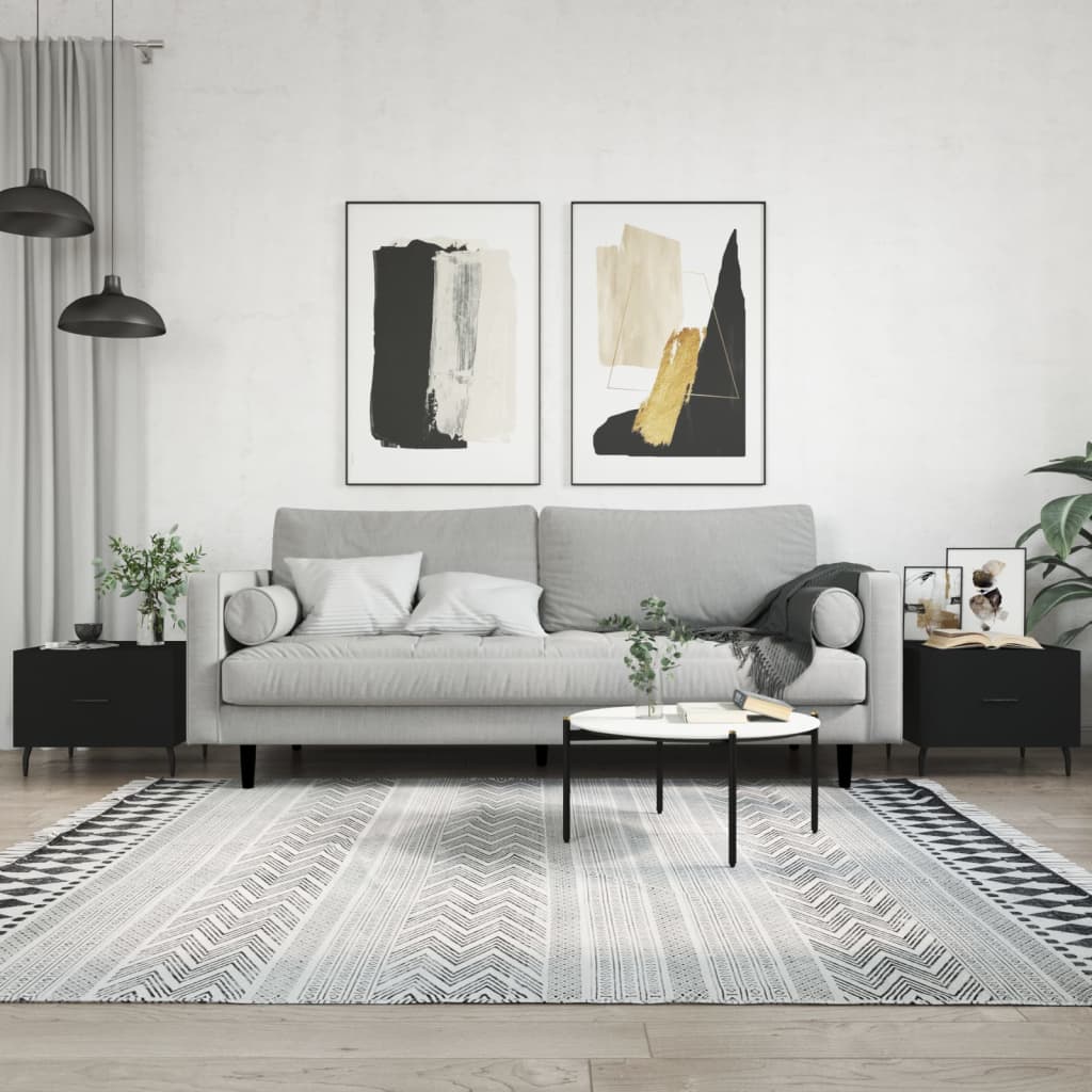 Coffee tables, 2 pcs, black, 50x50x40cm, engineered wood