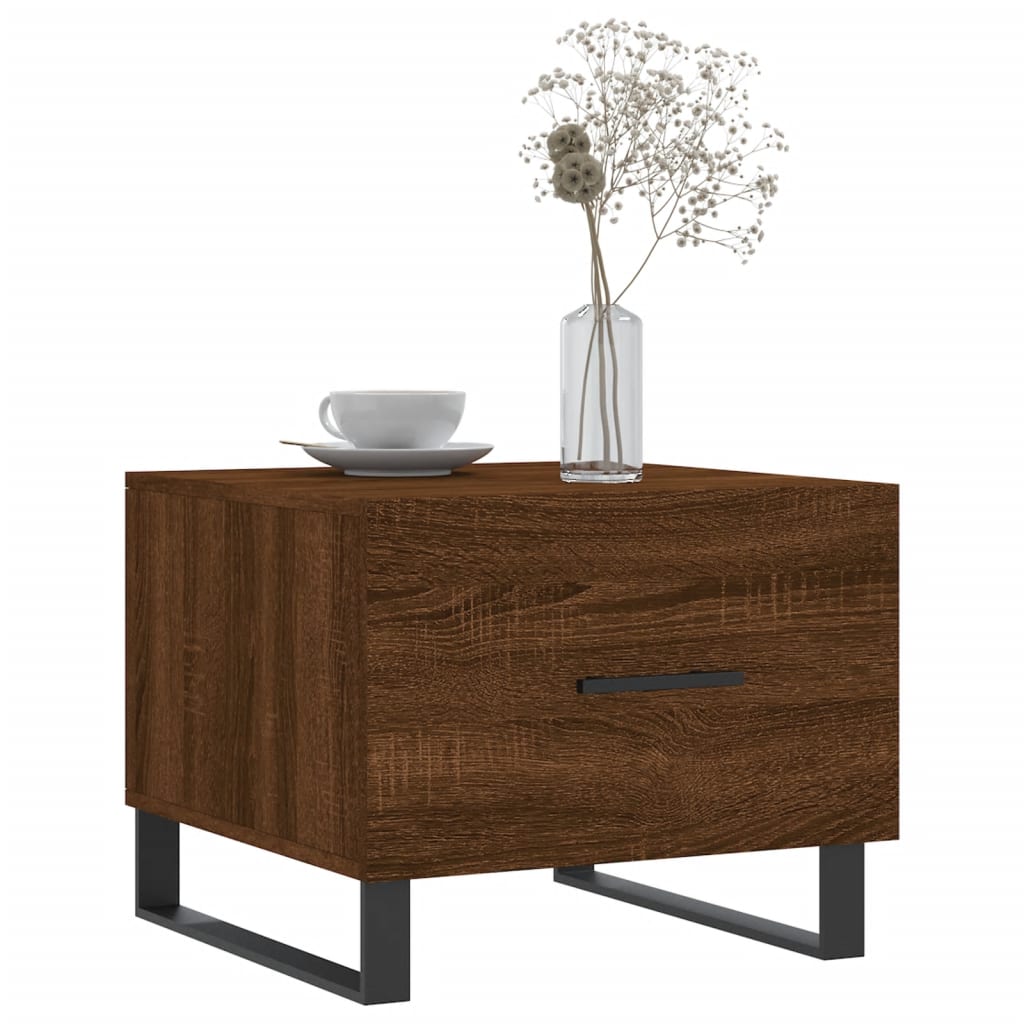 Coffee table, brown oak, 50x50x40cm, engineered wood