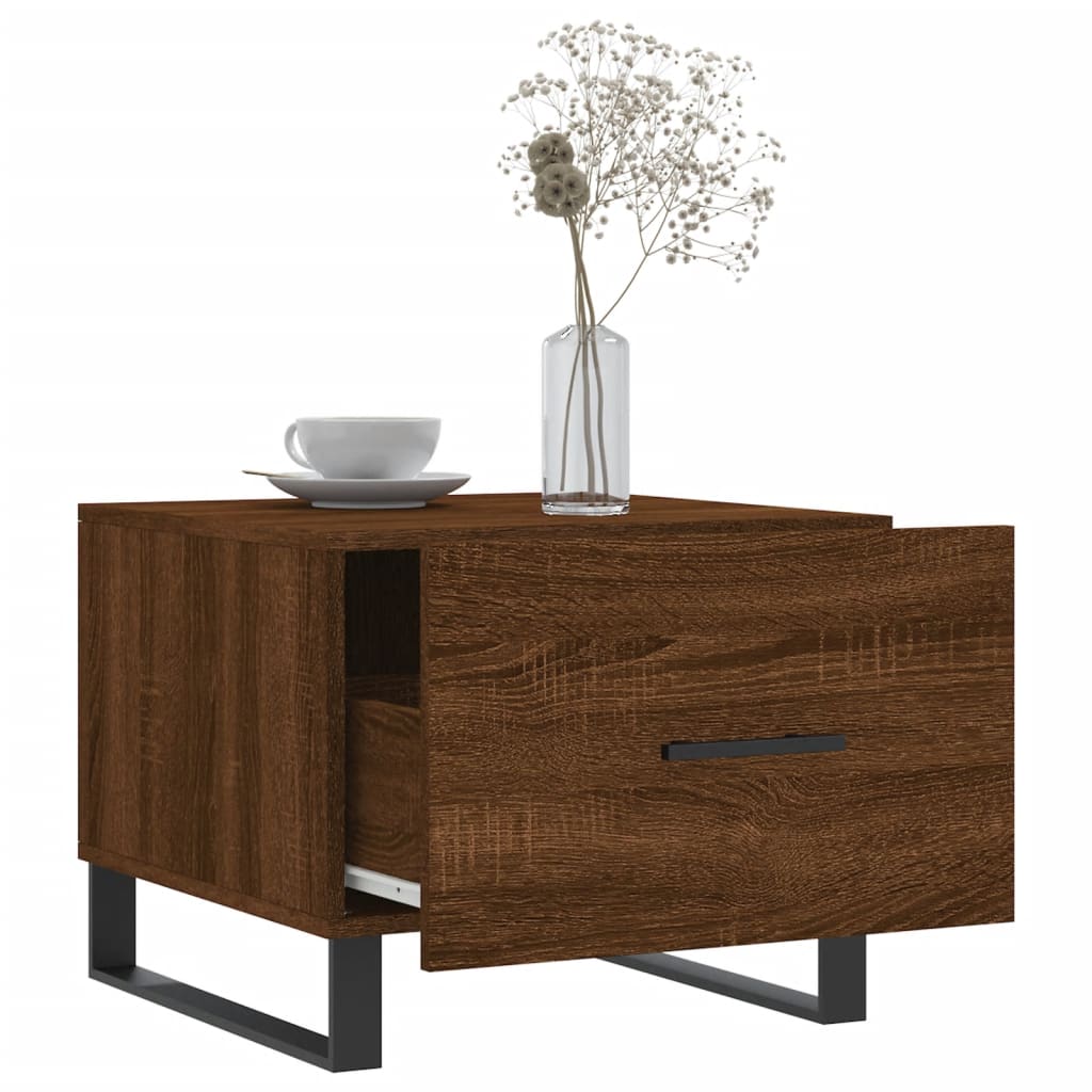 Coffee table, brown oak, 50x50x40cm, engineered wood